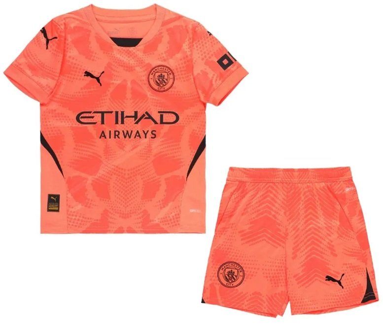 Kit infantil Goleiro II Manchester City 2024 2025 Puma oficial